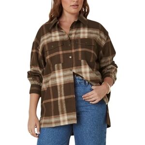 Spell Collective Design Organic Cotton Hemp BASECAMP FLANNEL Button-Up Plaid XL